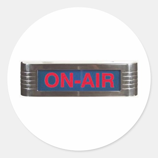 Pegatina Redonda Antiguo Rótulo al aire o transmisión al aire (Anverso)
