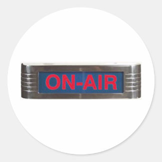 Pegatina Redonda Antiguo Rótulo al aire o transmisión al aire