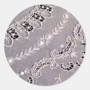 Pegatina Redonda Antiguo Tambour Lace