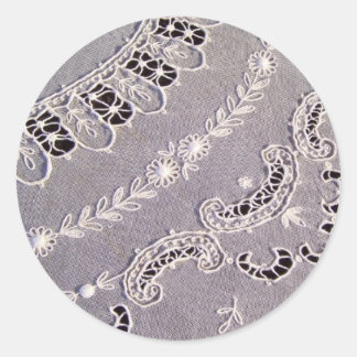 Pegatina Redonda Antiguo Tambour Lace