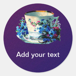 Pegatina Redonda Antiguo Teacup