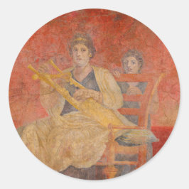 Pegatina Redonda Antiguo vecino romano de Pompeya Arte musical de F