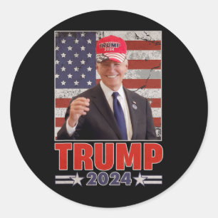 Pegatina Redonda Antijoe Biden Divertido Conservador Donald Trump 2