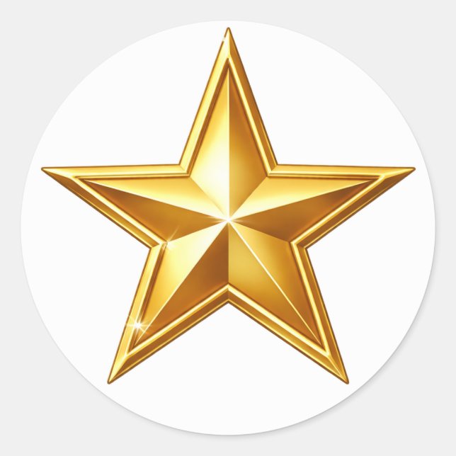 Pegatina Redonda Antique Gold Star Envelope Seal Sticker (Anverso)