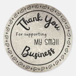 Pegatina Redonda Antique Gold Thank You Sticker Sheet 