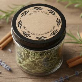 Pegatina Redonda Antique herb and spice label Blank Sticker Label