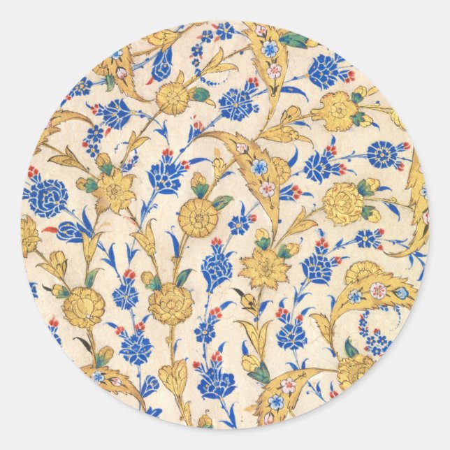 Pegatina Redonda Antique Oriental Sultan Design (Anverso)