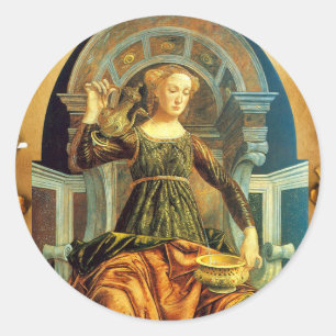 Pegatina Redonda ANTIQUE RENAISSANCE TAROTS 14 TEMPERANCE Parchment
