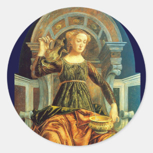 Pegatina Redonda ANTIQUE RENAISSANCE TAROTS 14 TEMPERANCE Parchment
