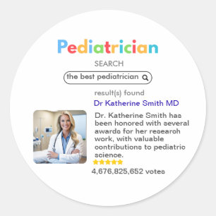 Pegatina Redonda Antistress pediatrician result Google search votes