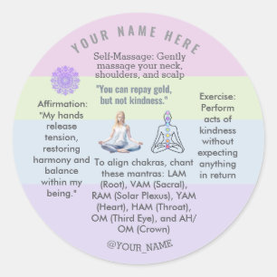 Pegatina Redonda antistress relax calm serenity yoga zen