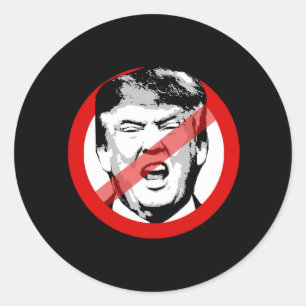 PEGATINA REDONDA ANTITRUMP - - -