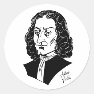 Pegatina Redonda Antonio Vivaldi