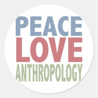 Pegatina Redonda Antropología del amor por la paz