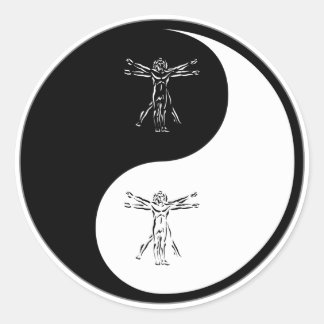 Pegatina Redonda Antropología Yin Yang