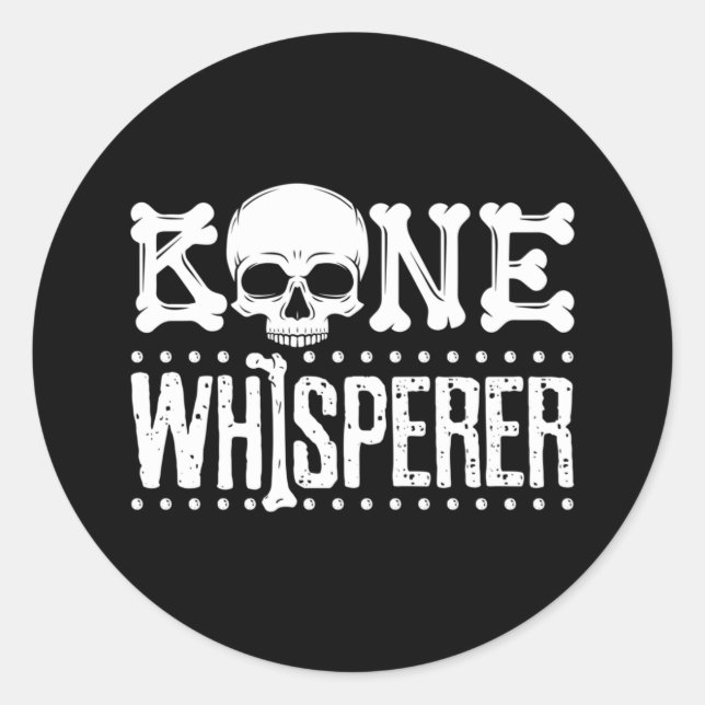 Pegatina Redonda Antropólogo antropólogo de Bone Whisperer Forensic (Anverso)