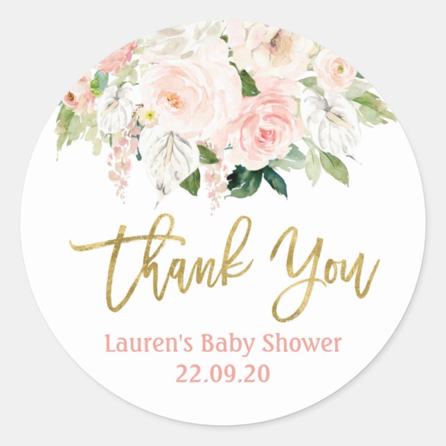 Pegatina Redonda Antrurio floral (Anverso)