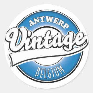 Pegatina Redonda Antwerp belgium vintage logo
