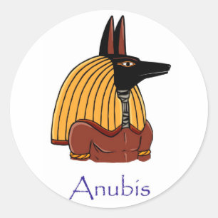 Pegatina Redonda Anubis - Antiguo dios egipcio