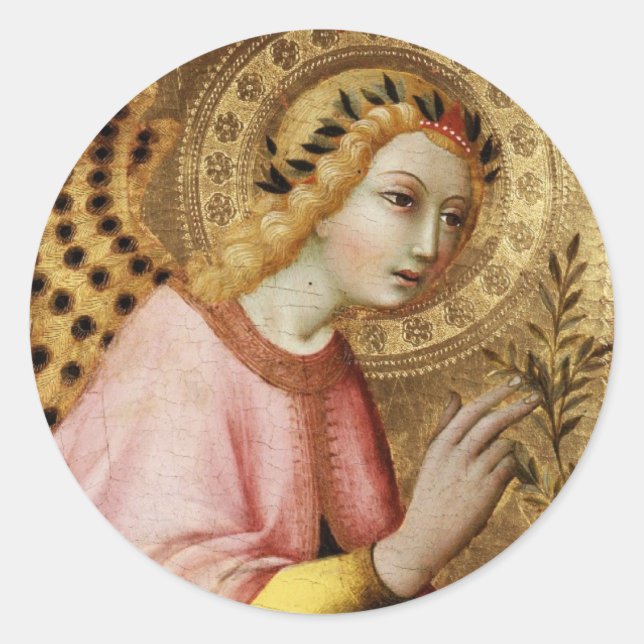 PEGATINA REDONDA ANUNCIACIÓN ANGEL 2 (Anverso)