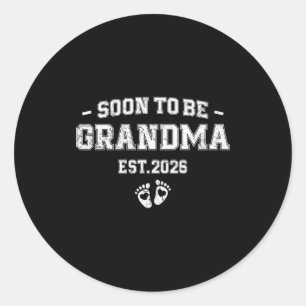 Pegatina Redonda Anuncio de Embarazo Pronto Abuela 2026