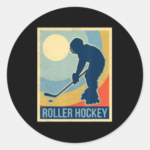 Pegatina Redonda Anuncio de hockey sobre patines