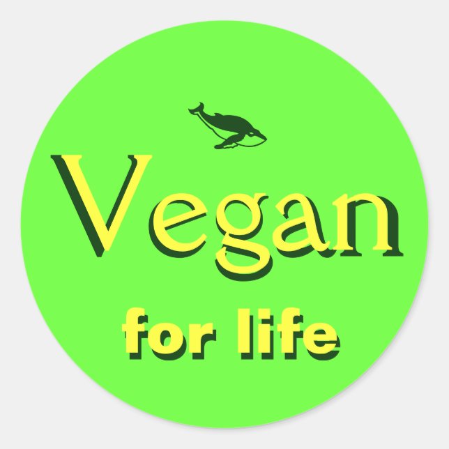 Pegatina Redonda Anuncio vegan (Anverso)