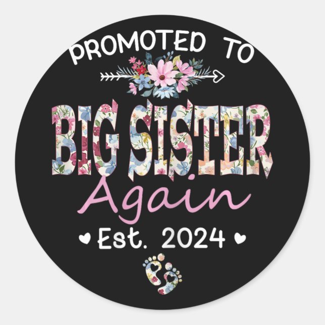 Pegatina Redonda Anuncios de Embarazo 2024 A Gran Hermana (Anverso)