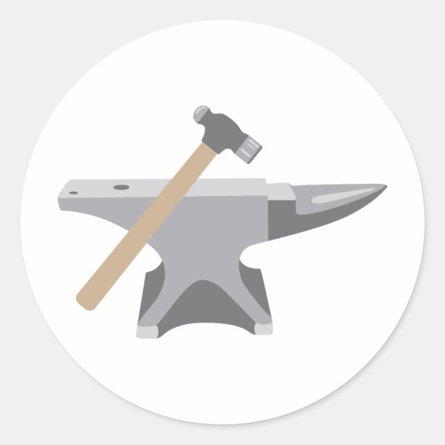 Pegatina Redonda Anvil & Hammer (Anverso)