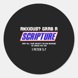 Pegatina Redonda Anxious_ Grab Scripts Christian Mental Health Bi