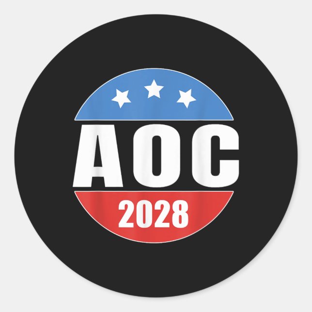 Pegatina Redonda Aoc 2028 (Anverso)