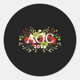 Pegatina Redonda Aoc 2028 Floral Para Hombres