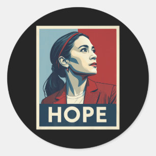 Pegatina Redonda Aoc Alexandria Ocasio Cortez 2028 Para Presidente 