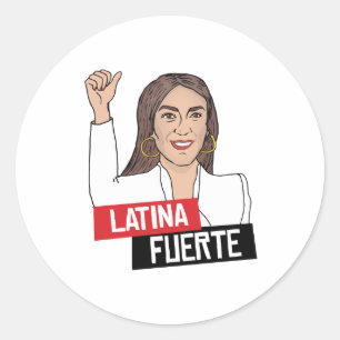 Pegatina Redonda AOC Latina Fuerte