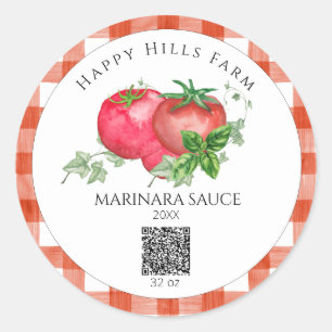 Pegatina Redonda *~* AP30 Cañón de LOGO de tomate QR Jar