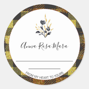 Pegatina Redonda *~* AP30 Jam Buffalo Gingham puede genérica casera