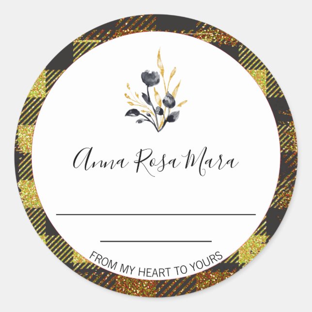 Pegatina Redonda *~* AP30 Jam Buffalo Gingham puede genérica casera (Anverso)