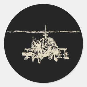 Pegatina Redonda Apache AH-64