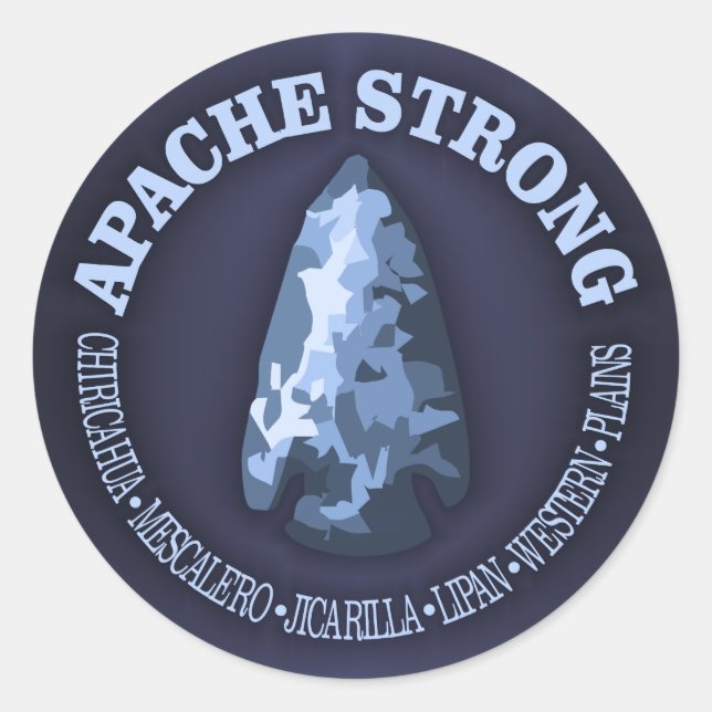 Pegatina Redonda Apache Strong (Anverso)