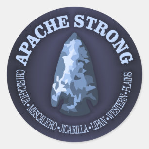 Pegatina Redonda Apache Strong