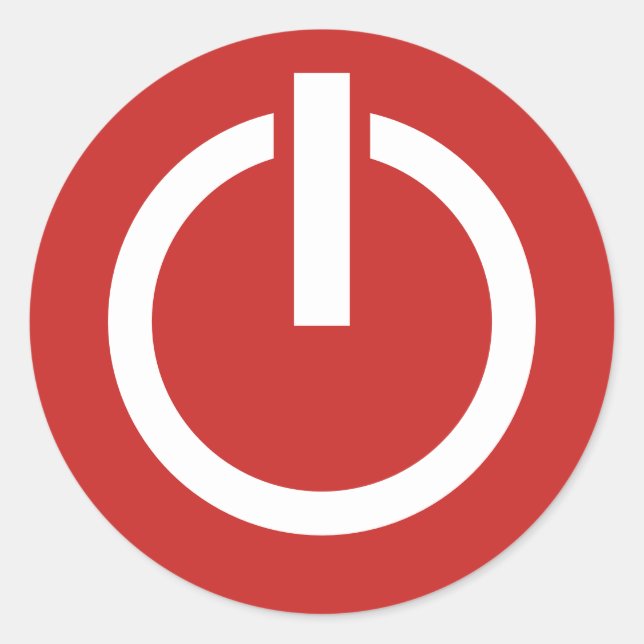 Pegatina Redonda Apagar pegatinas de botón de encendido redondo del (Anverso)