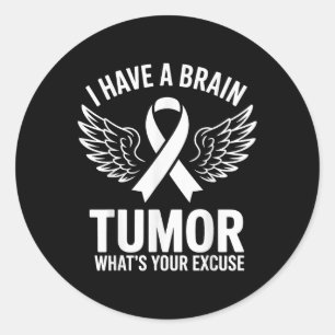 Pegatina Redonda Aparato De Concienciación Sobre El Tumor Del Cereb