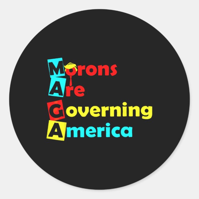 Pegatina Redonda Aparato de Trump 2025 (Anverso)