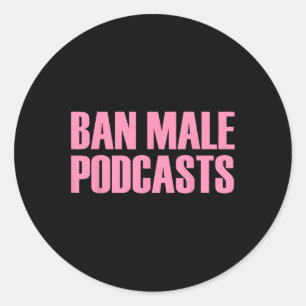 Pegatina Redonda Aparato feminista masculino de podcasts