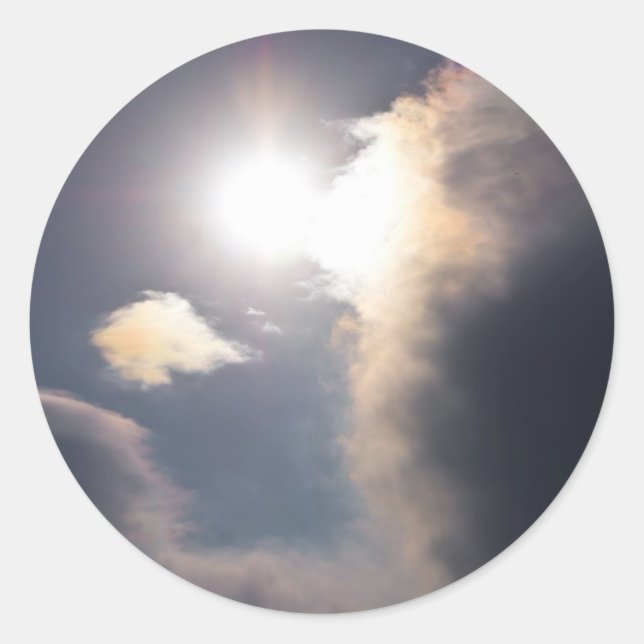 Pegatina Redonda Aparatos y regalos de nubes de arcoiris de Sundog (Anverso)