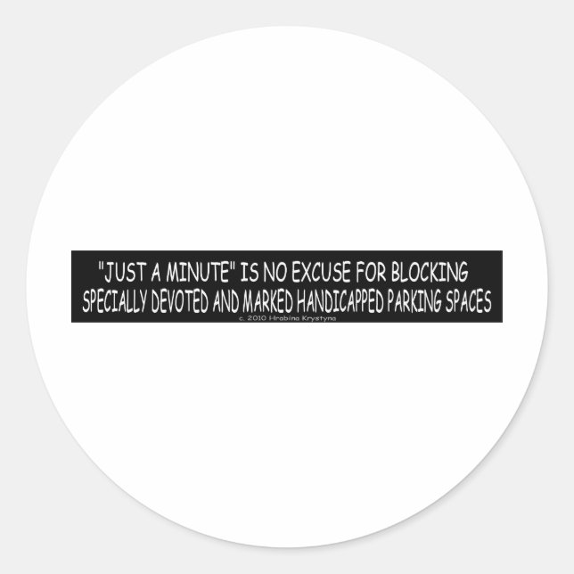 PEGATINA REDONDA APARCAMIENTO HANDICAP 5 (Anverso)