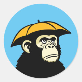 Pegatina Redonda Ape no me gusta la lluvia