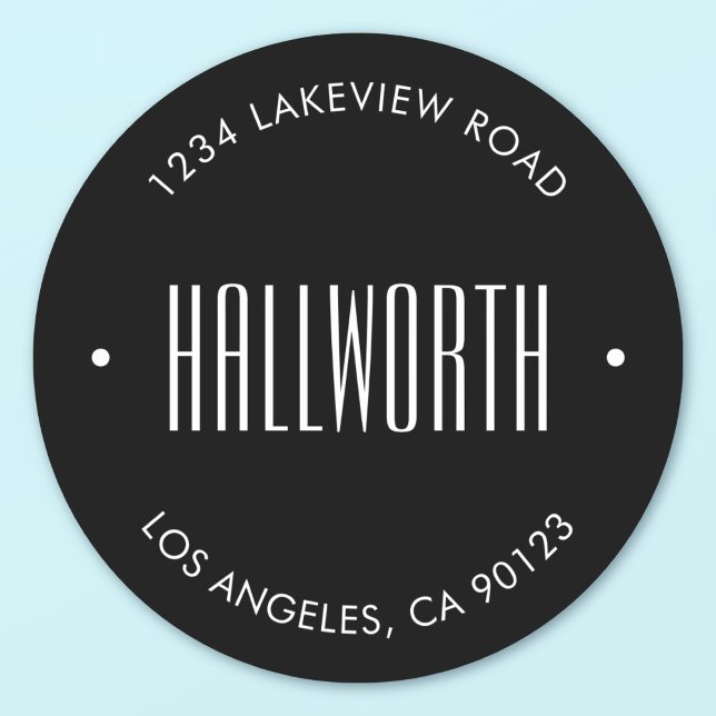 Pegatina Redonda Apellido elegante editable y texto circular (Subido por el creador)