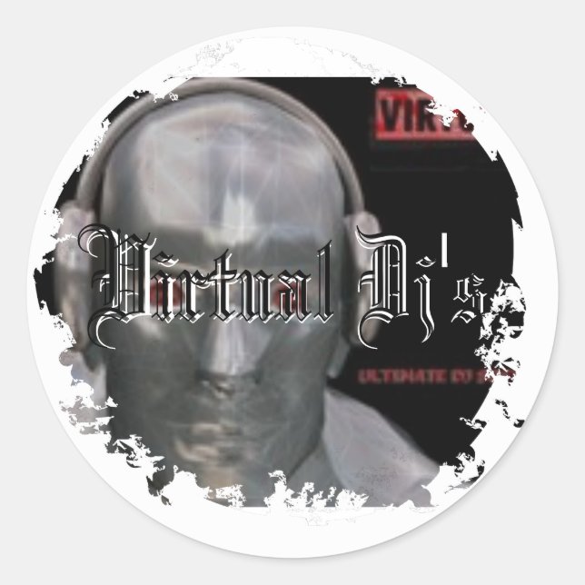 Pegatina Redonda Apenado alrededor de los pegatinas (Anverso)