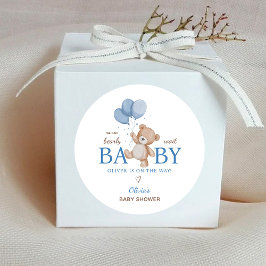 Pegatina Redonda Apenas Podemos Esperar Baby Shower